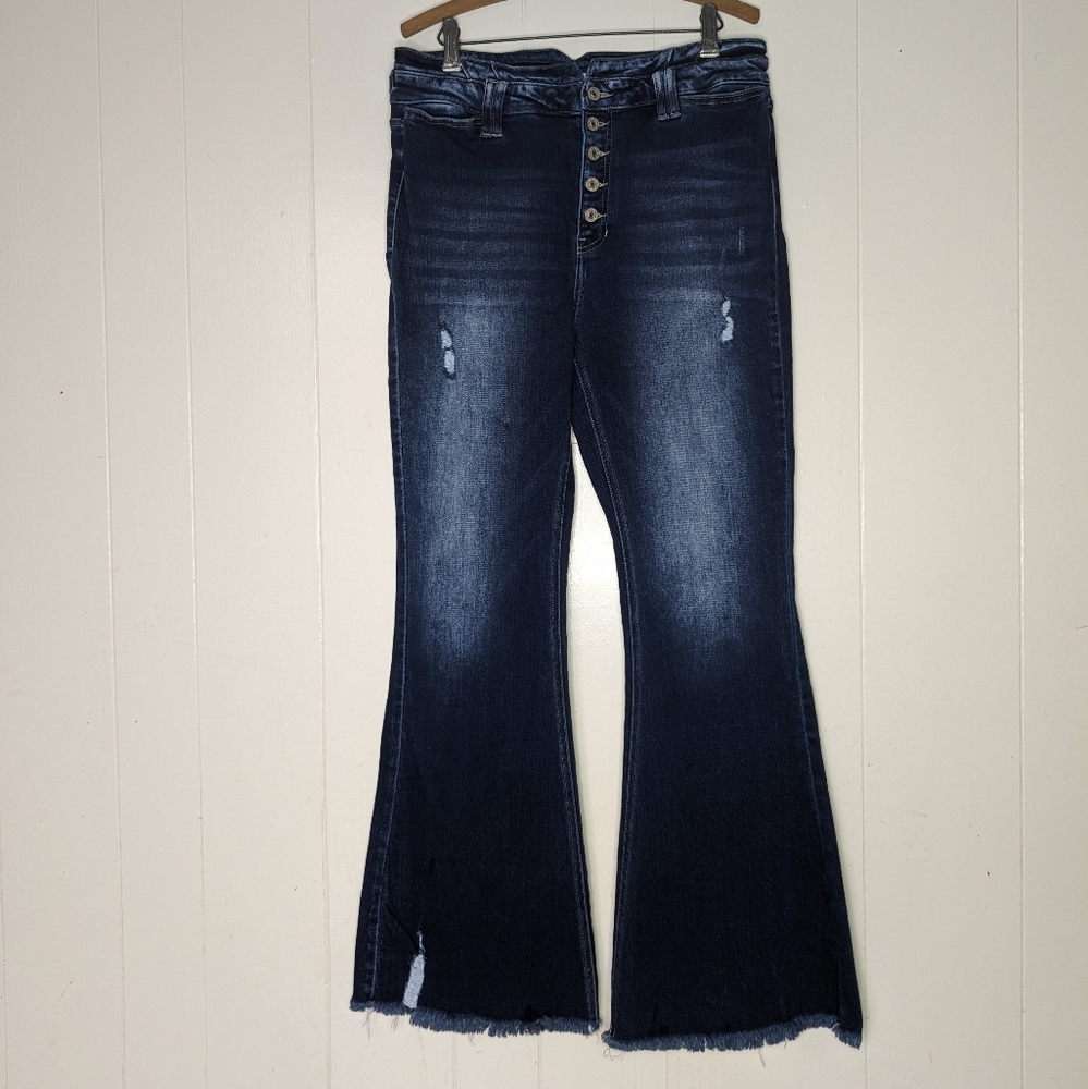 KanCan Maurices jeans high rise flare Raw Hem